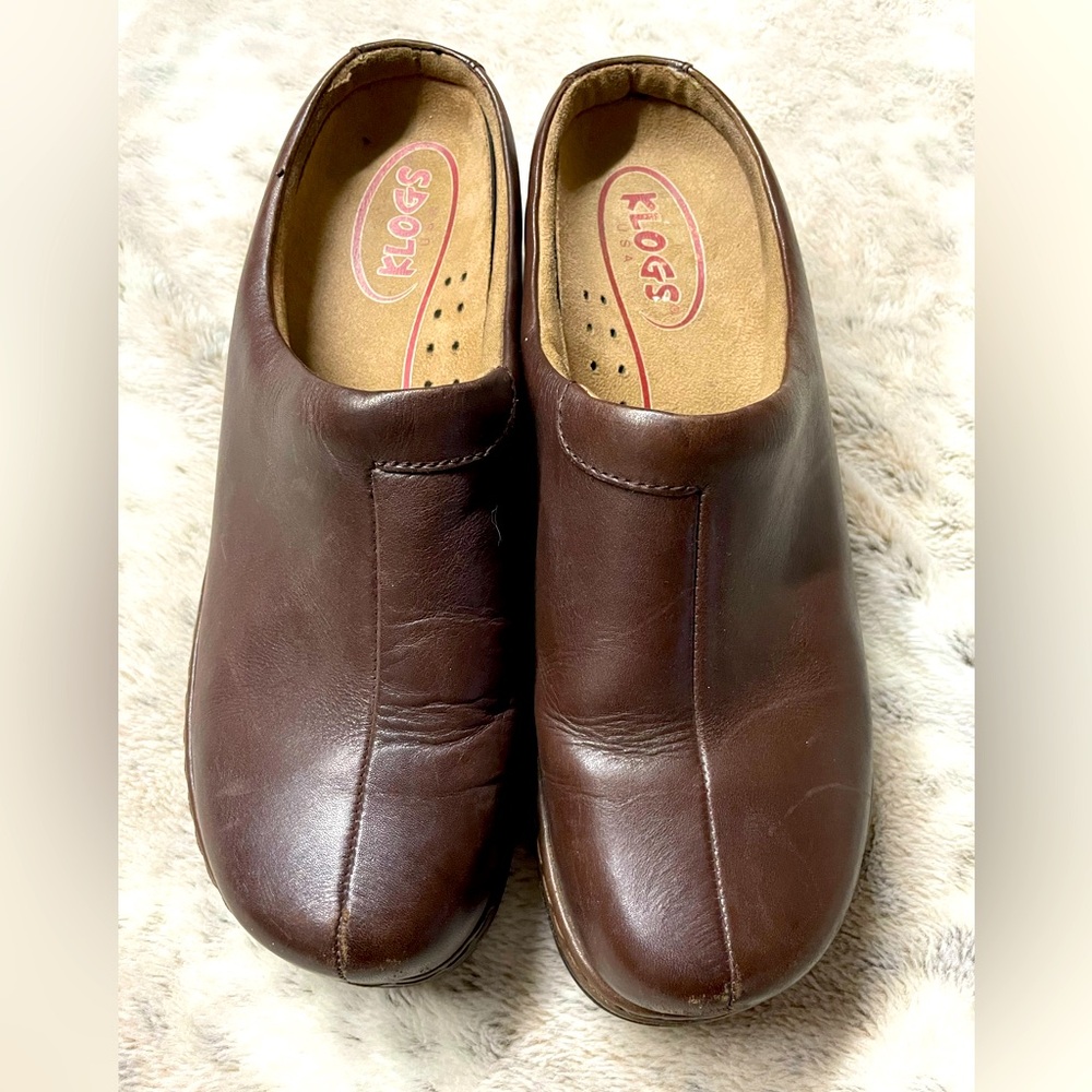 Klogs Como  Women's 11M Coffee Brown Smooth Leather Clog Shoes pre-owned